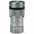 Dixon HTZ Quick Disconnect Hydraulic Flush Face Coupling, 3/4-16 Nominal, Female O-Ring Boss End Style, S 4HTZOF4